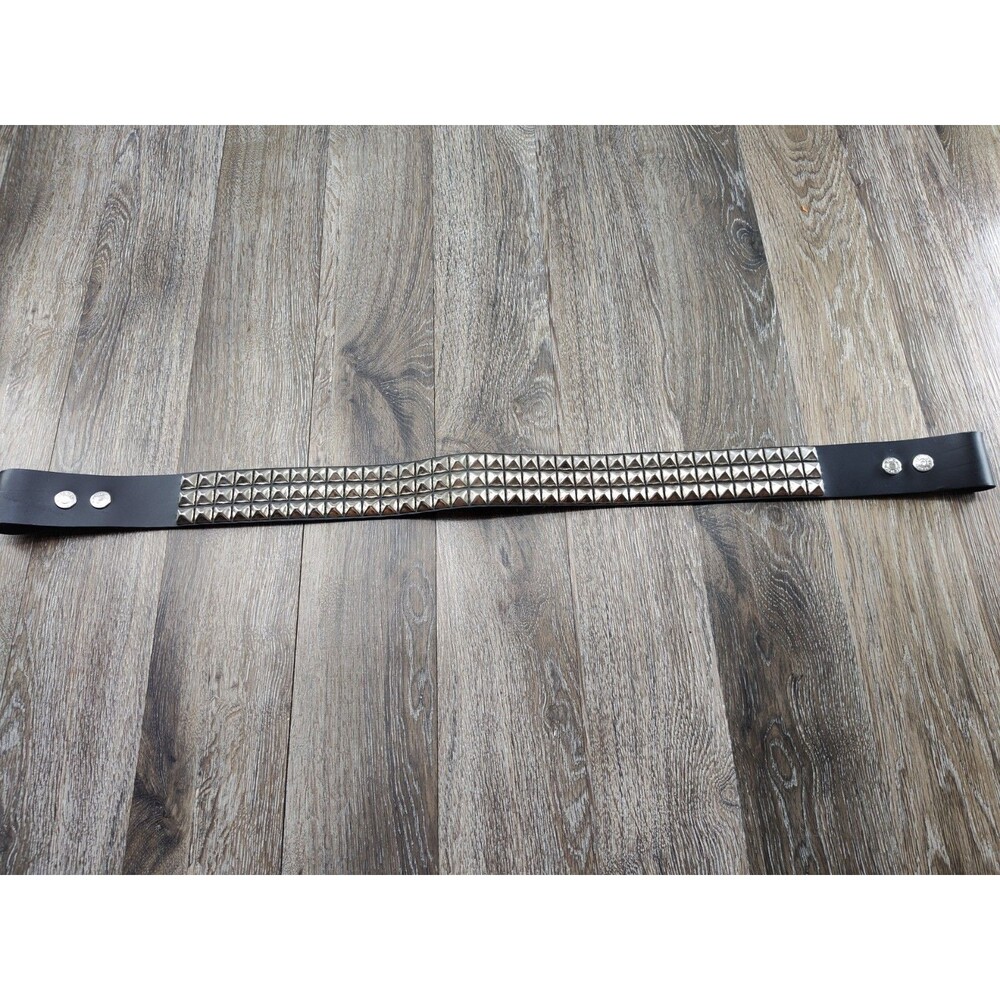 Punk Goth Emo Rock Leather Belt Metal Studded 3 Row EDM Funk Plus USA *NO Buckle